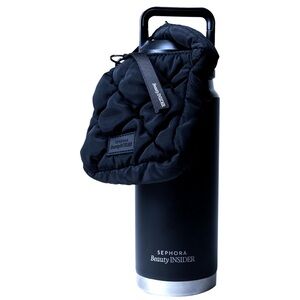 Stylish Black Quilted Toiletry Bag